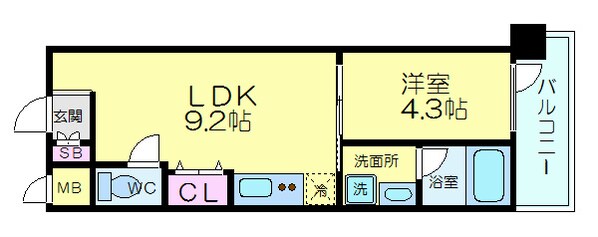 三国駅 徒歩1分 9階の物件間取画像